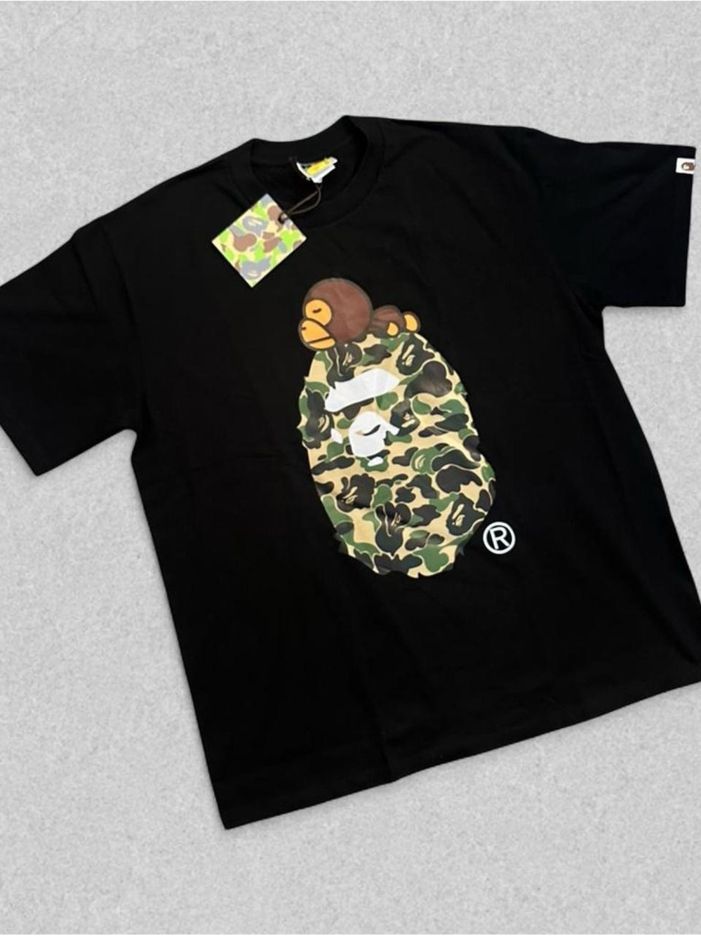 Bape Black Ape Head Camo Graphic Tee